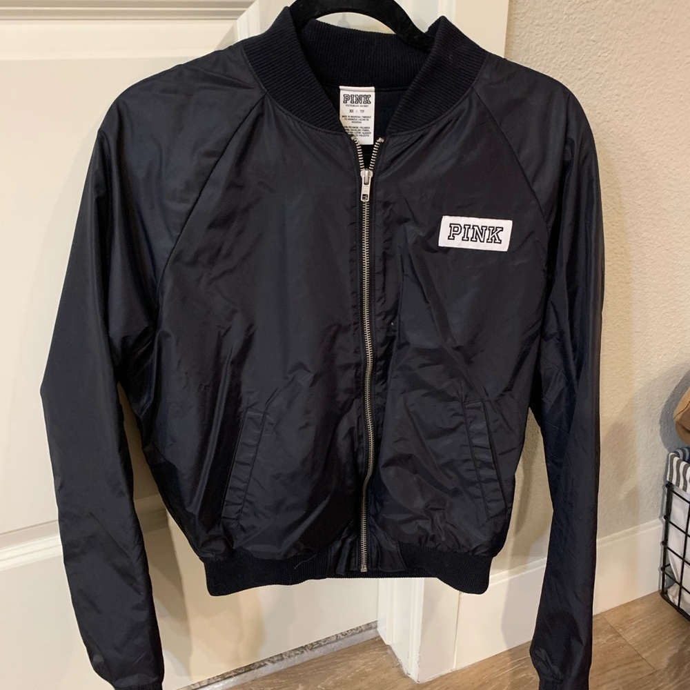 Pink Black bomber jacket size XS